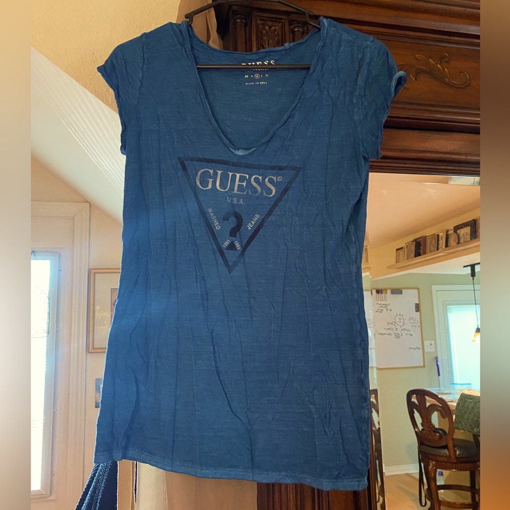 ‼️SOLD Guess Blue Tee - Picture 2 of 3